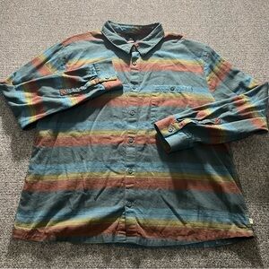 Cotopaxi Quedo Flannel Shirt Mens XL Abyss Stripes Long Sleeve Outdoor